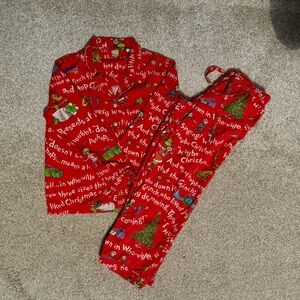 Pottery Barn teen grinch pajamas